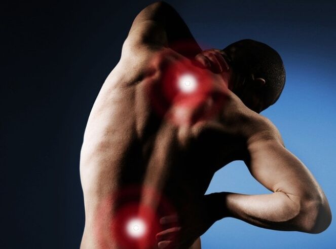 dor nas costas devido à osteocondrose espinhal